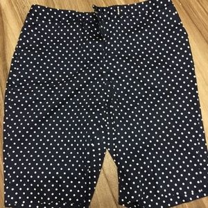 Navy Polka Dot Bermuda Shorts Size 10